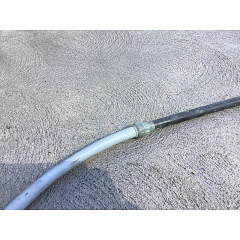 Split grey polybutylene water pipe in Woden Canberra - Caused by bad pipe material