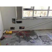 The dye appeared on the floor below the window. We cut holes to confirm if the windows had to be removed and reinstalled in Belconnen Canberra